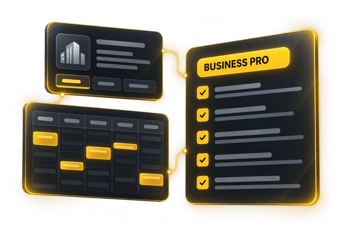 Карточка компании, контент-план и тариф Business PRO