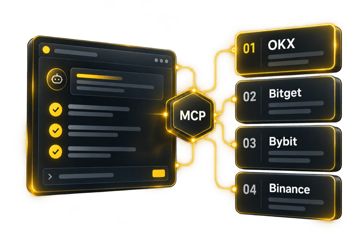 ИИ-ассистент подключается к OKX, Bitget, Bybit и Binance через MCP