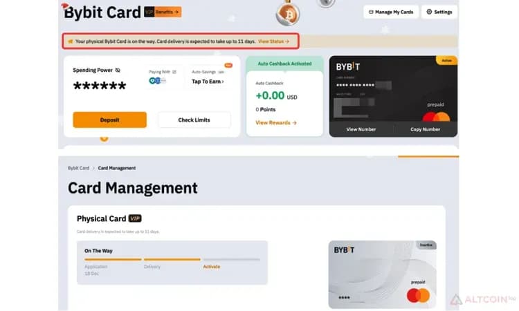 Физическая карта Bybit