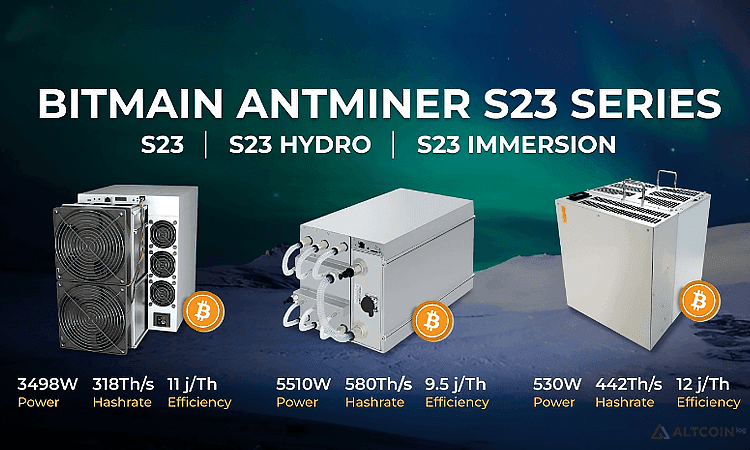 Antminer S23 setup and hydro cooling configuration.