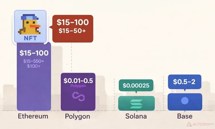 Стоимость минтинга NFT в популярных блокчейнах в 2025 году.