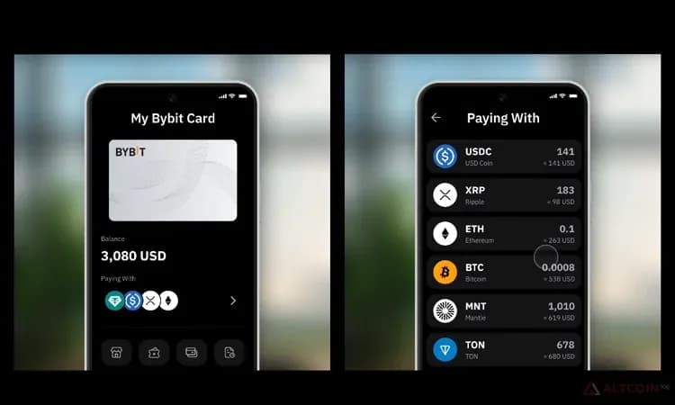 Оплата с криптовалютного или фиатного баланса карты Bybit