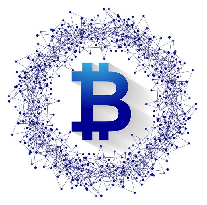 Blockchain network illustration.