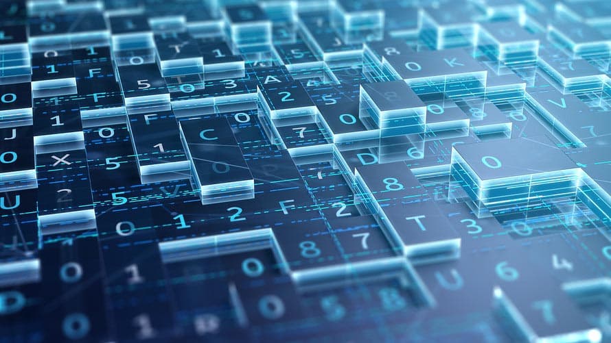 Abstract blockchain visualization.