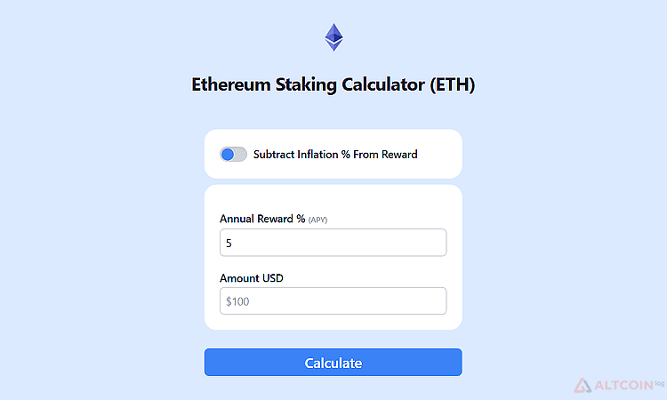 ETH staking profit calculator