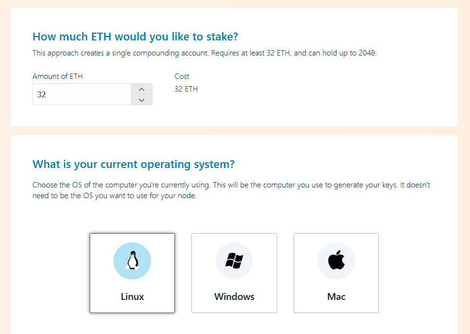 Choose OS for ETH staking