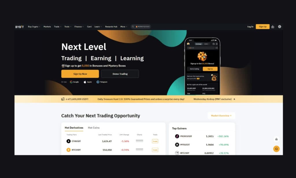 Bybit registration interface.