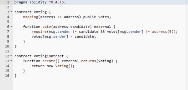 Smart-contract code snippet.