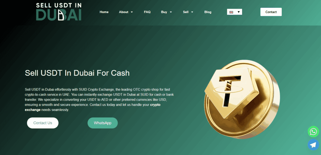 SUID Crypto Exchange is an OTC service for fast crypto-to-cash service in the UAE.