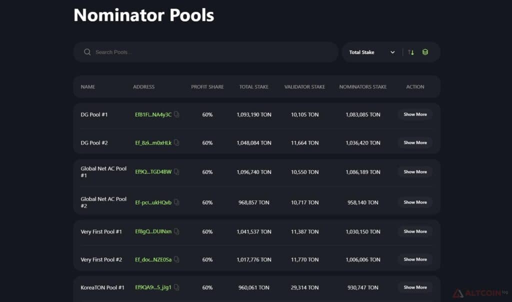 TON staking pools overview