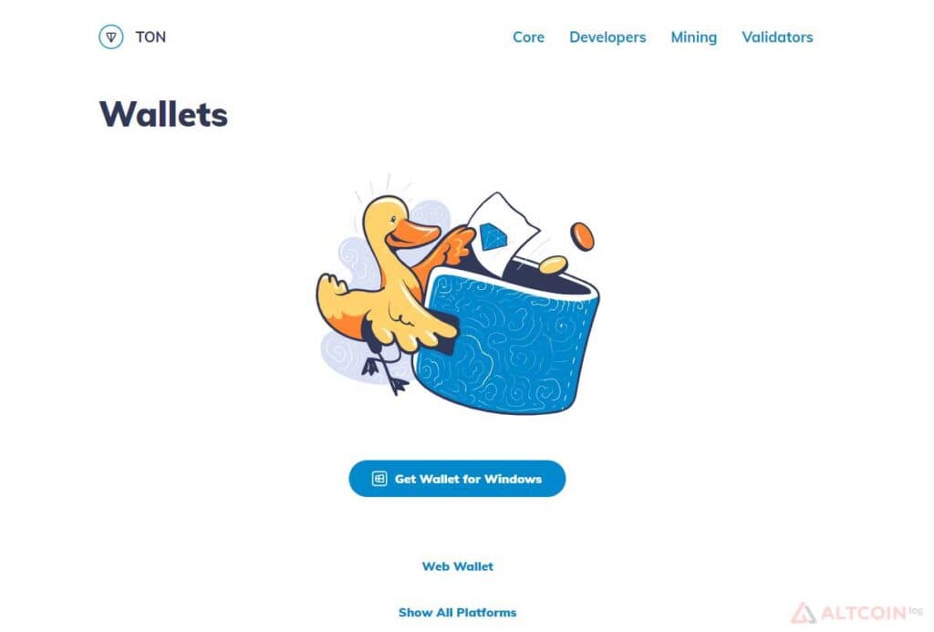 Official TON wallets available for Windows, web, and multiple platforms.