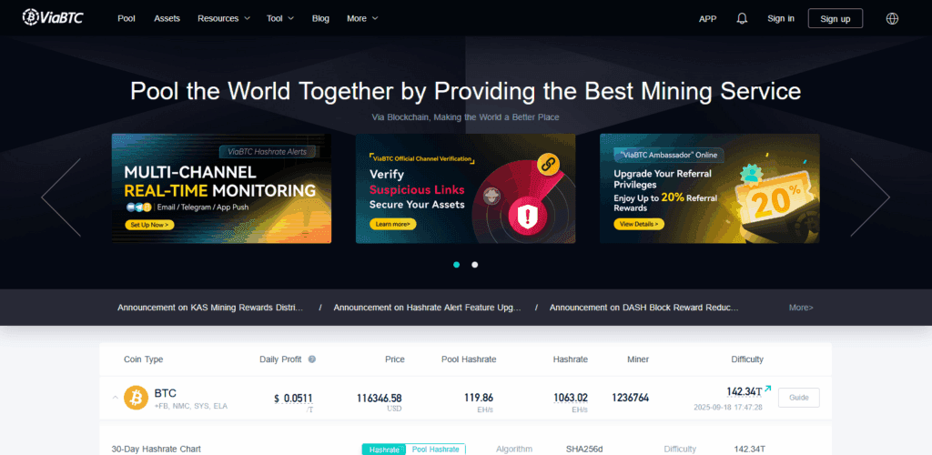 ViaBTC BTC accelerator service