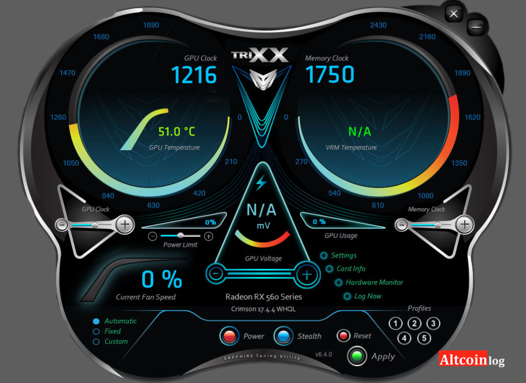 Overclocking the RX 560 graphics card
